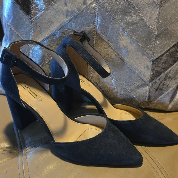 Alex Marie Blue Heels with Ankle Strap - Picture 1 of 9